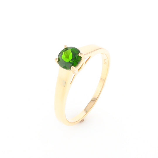 Chrome Diopside Solitaire Ring