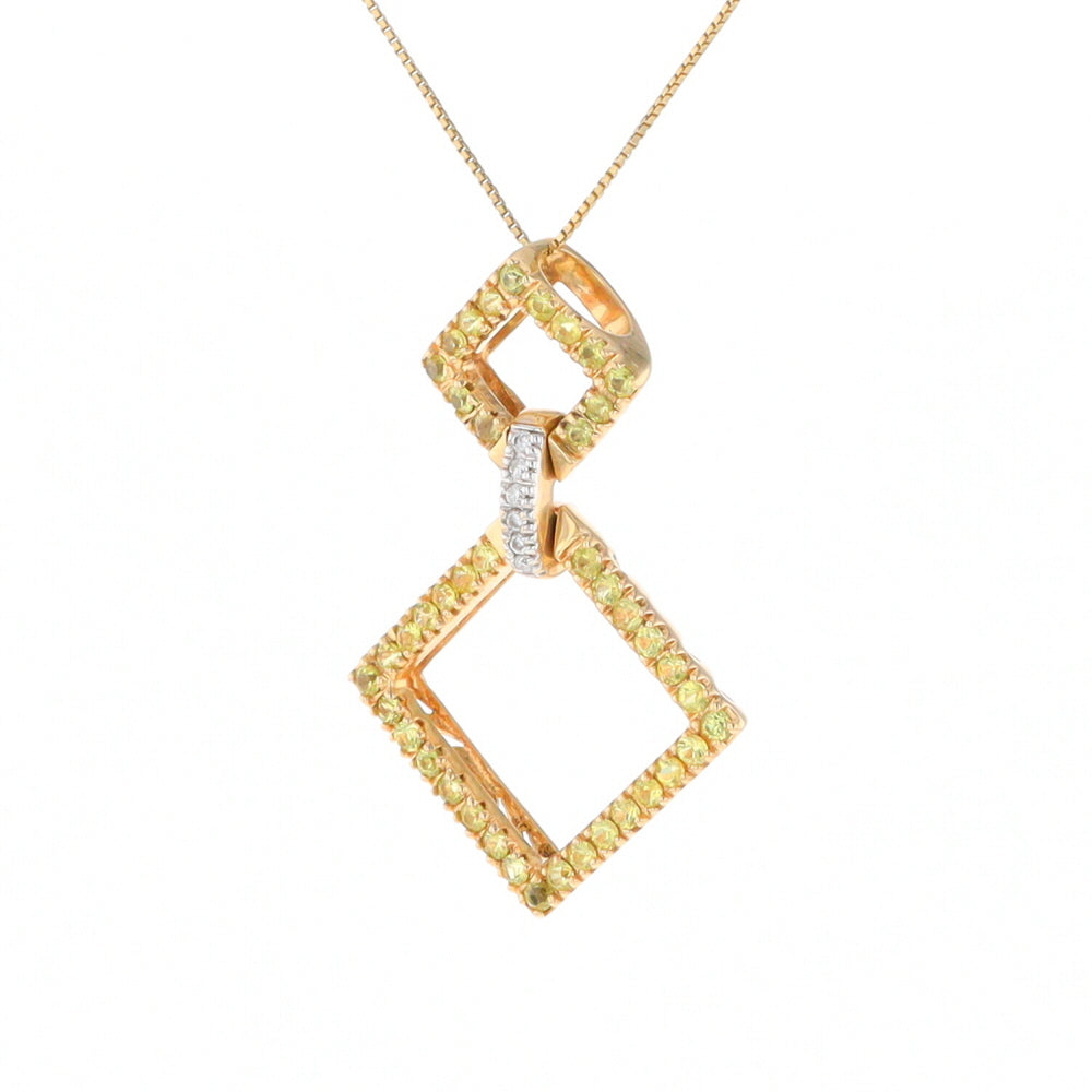 Yellow Sapphire Double Square Necklace