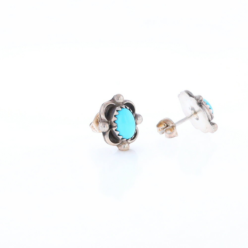 Turquoise Floral Framed Earrings