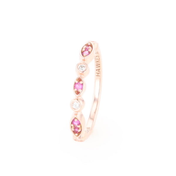 Pink Sapphire Simply Vintage Wedding Band