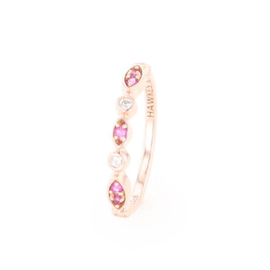 Pink Sapphire Simply Vintage Wedding Band