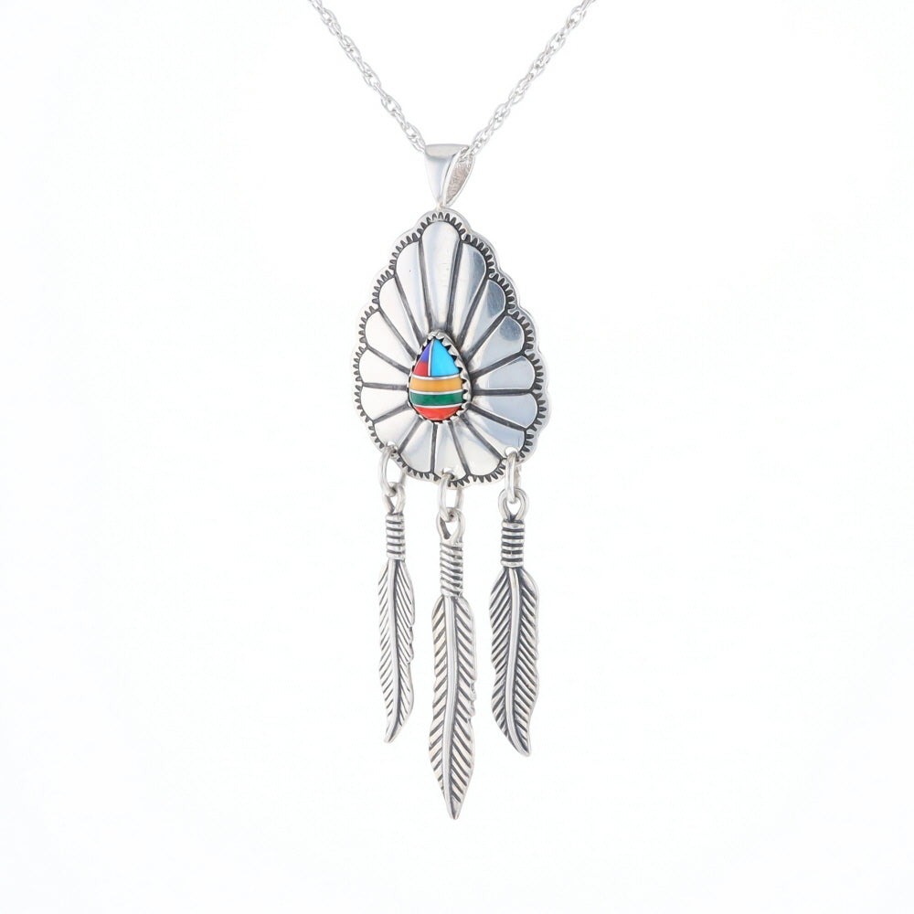 Native Feather Dangle Pendant