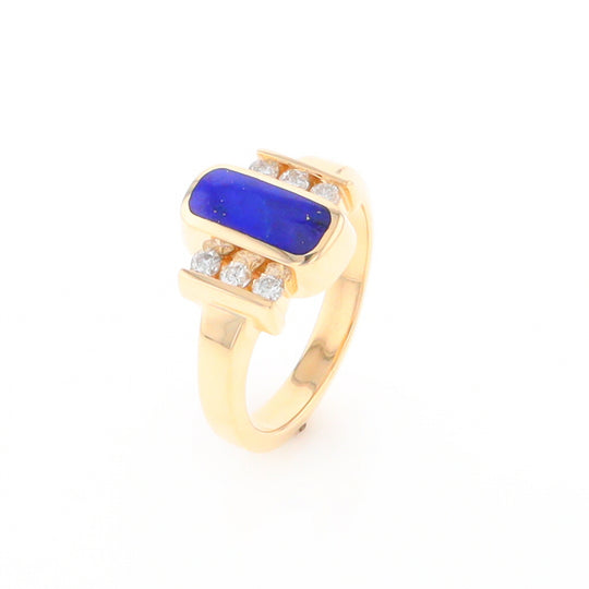 Lapis 0.24ctw Diamond Ring