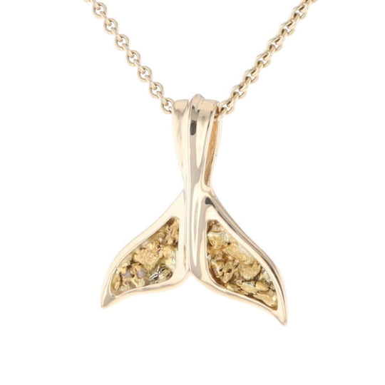 Whale Tail Gold Nugget Pendant