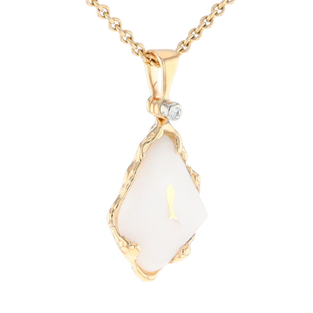 Gold Quartz Freeform Pendant (G2)