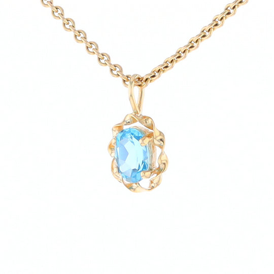 Blue Topaz Twisted Frame Pendant