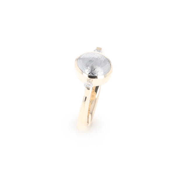 Meteorite Oval Inlay Ring