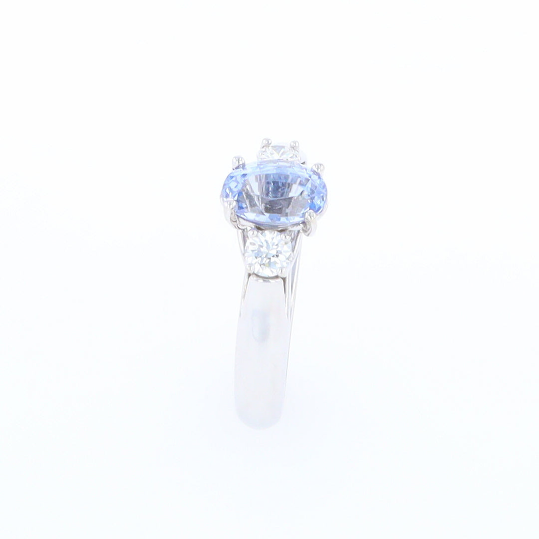 Ceylon Sapphire Three-Stone Trellis Ring