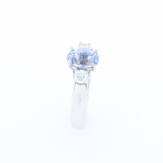 Ceylon Sapphire Three-Stone Trellis Ring