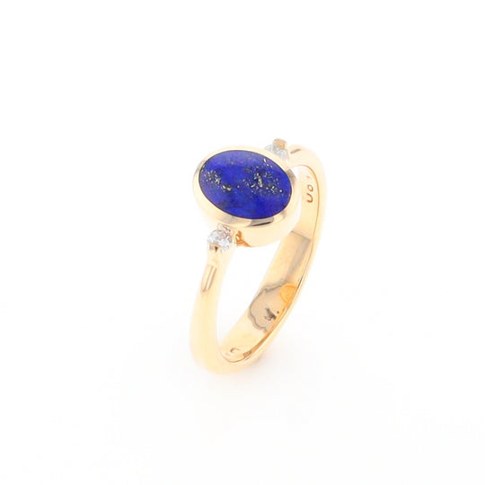 Oval Lapis Diamond Ring