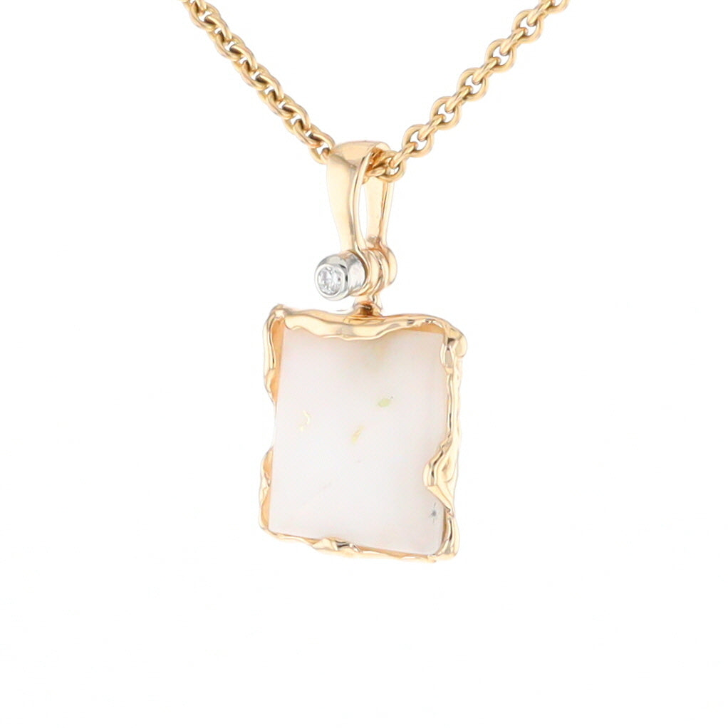 Gold Quartz Freeform Pendant (G2)