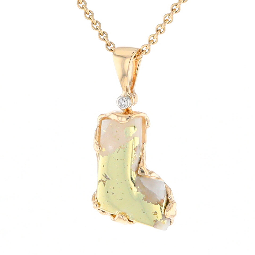 Gold Quartz Freeform Pendant (G2)