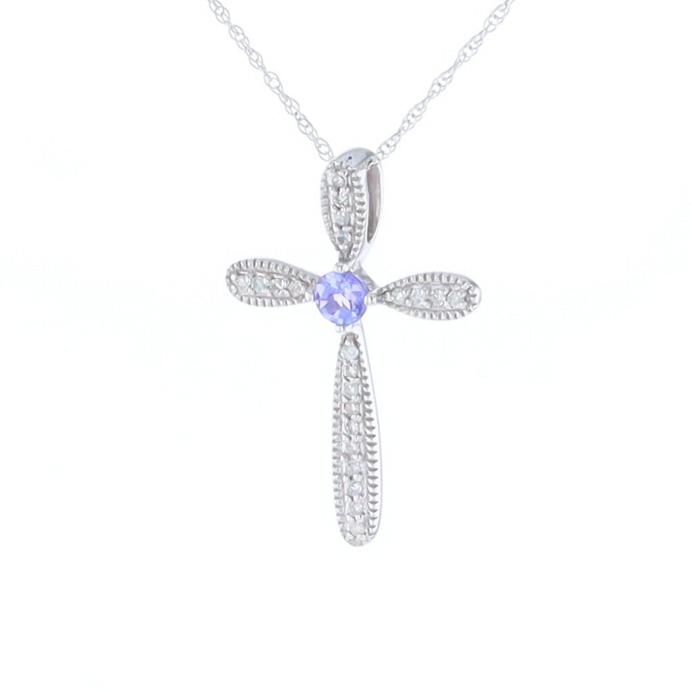 Tanzanite Cross Necklace