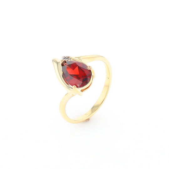 Pear Garnet Ring