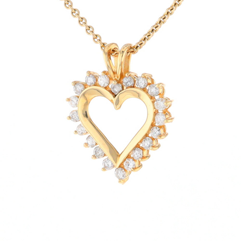 Open Heart Diamond Halo Pendant