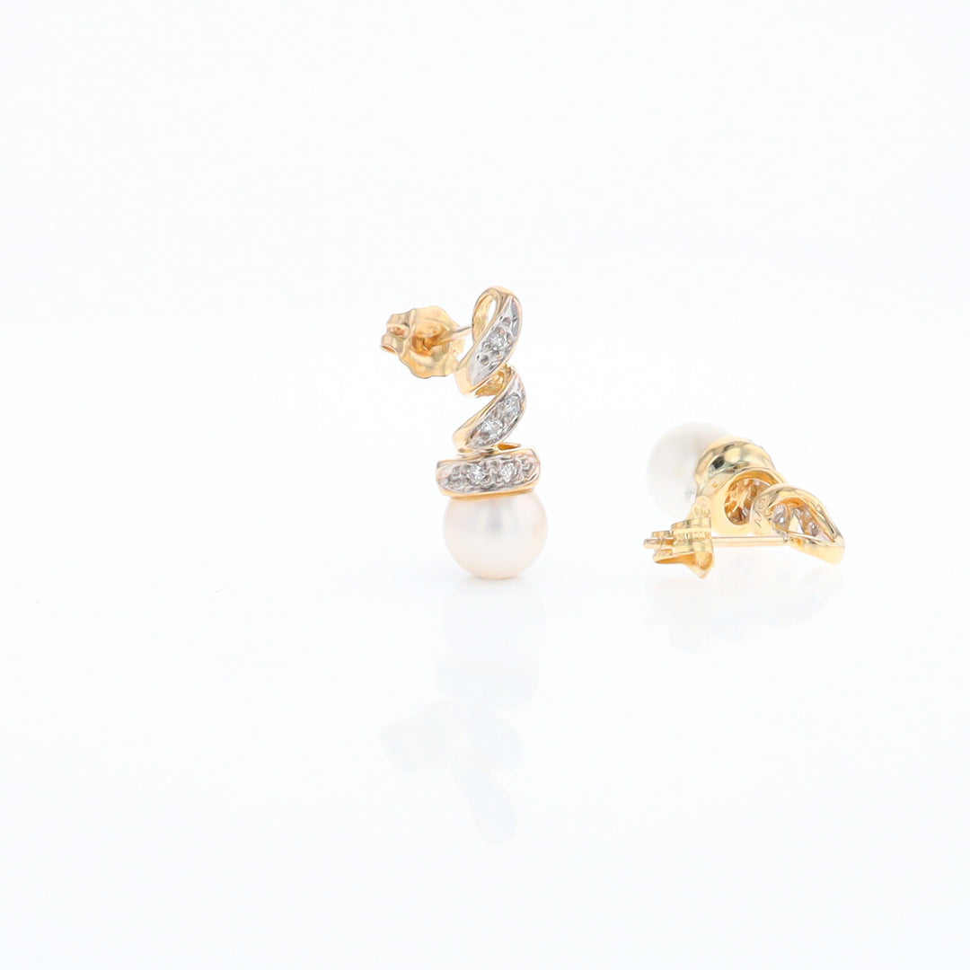 Pearl Spiral Stud Earrings