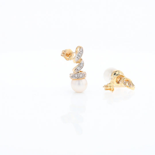 Pearl Spiral Stud Earrings