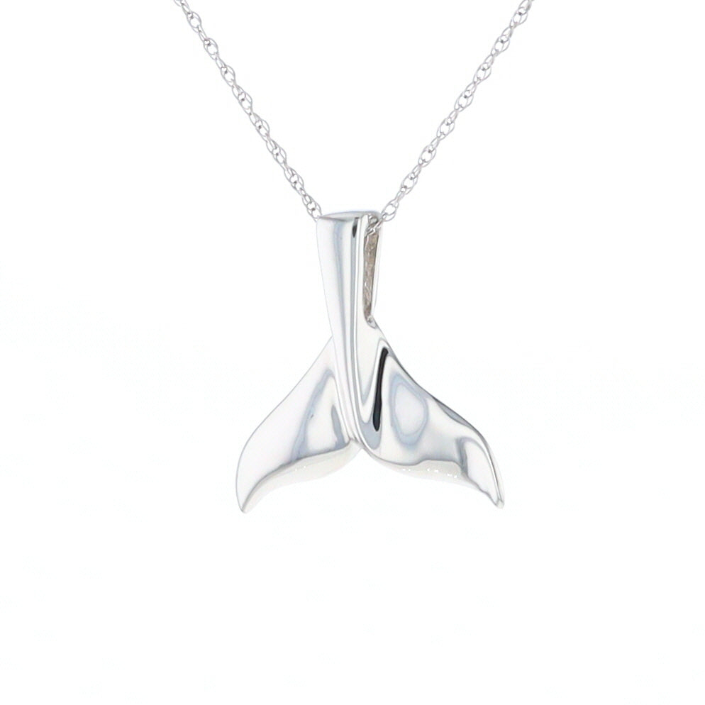 Whale Tail Pendant 14kt Gold High Polish Realistically Designed