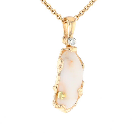 Gold Quartz Freeform Pendant (G2)