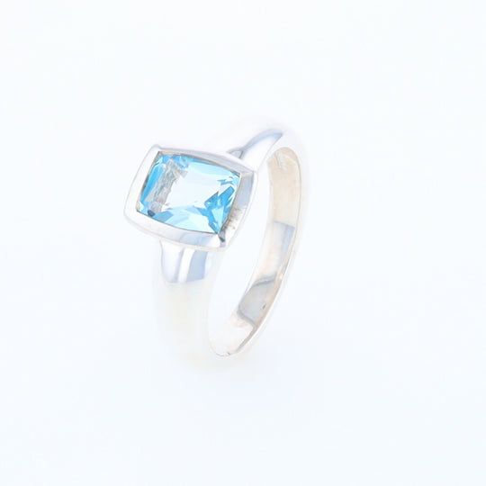 Bezel Blue Topaz Ring