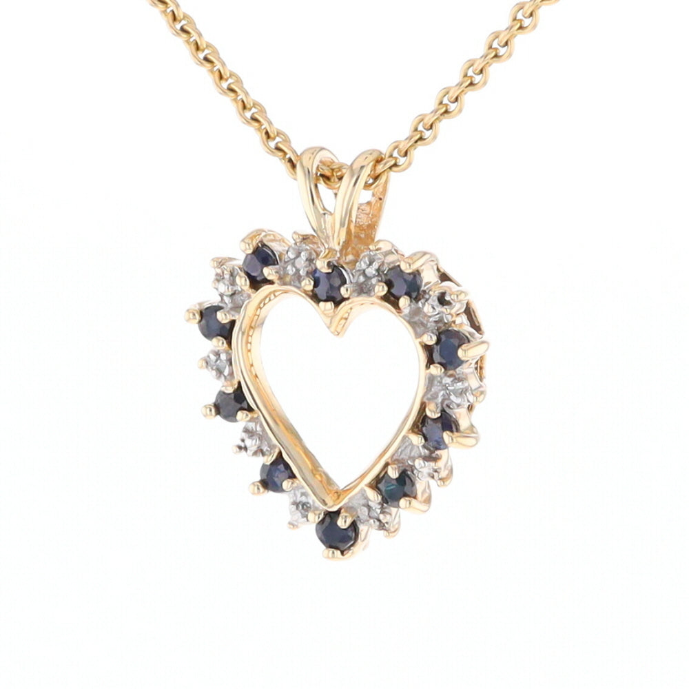 Open Heart Sapphire & Diamond Pendant