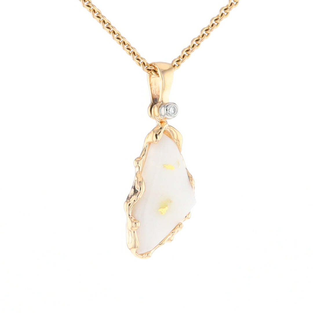 Gold Quartz Freeform Pendant (G2)