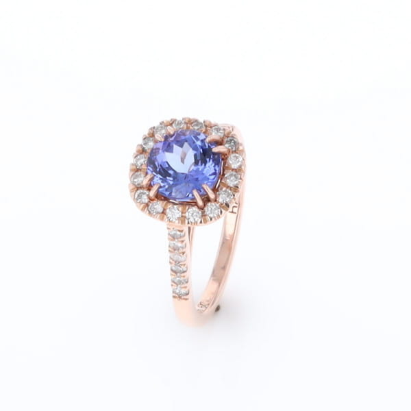 Rose Gold Tanzanite Halo Ring