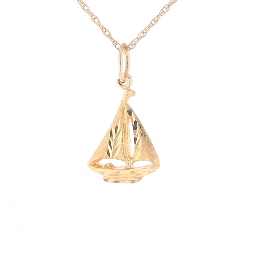 Yellow Gold Sailboat Pendant