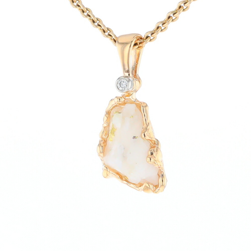 Rough Gold Quartz Freeform Pendant