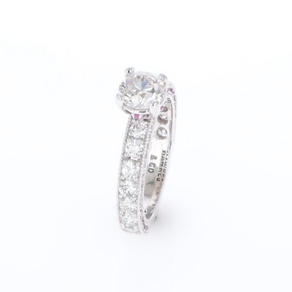 Diamond and Pink Sapphire Engagement Ring