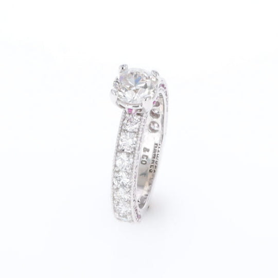 Diamond and Pink Sapphire Engagement Ring