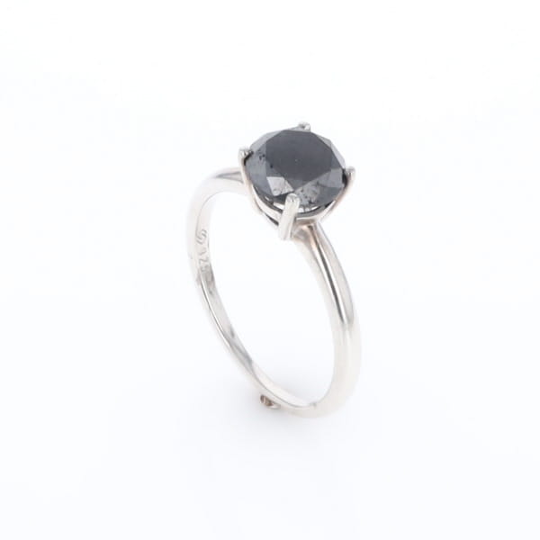 Black Diamond Solitaire Ring
