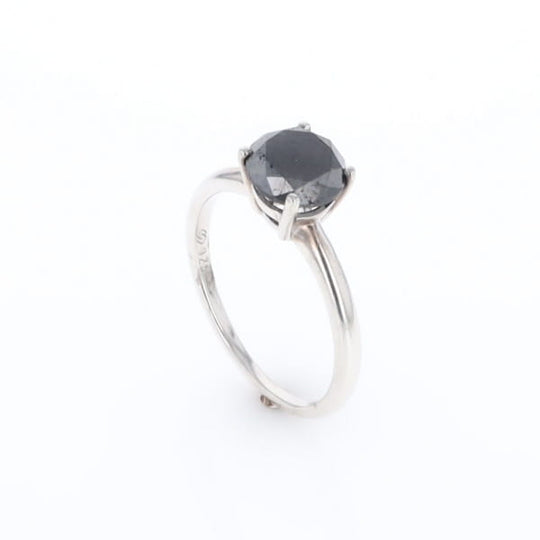 Black Diamond Solitaire Ring