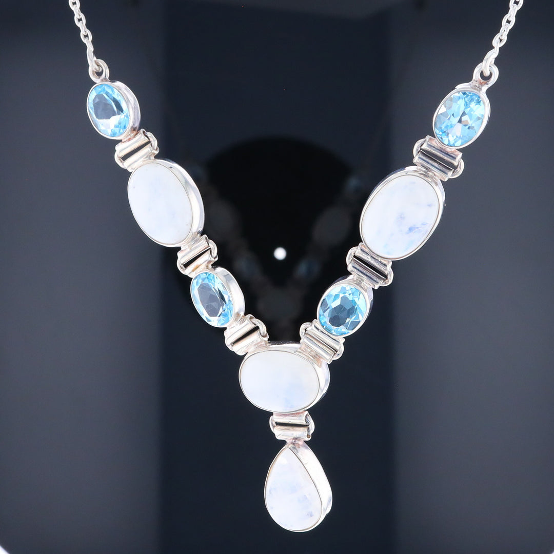 Moonstone & Blue Topaz Necklace