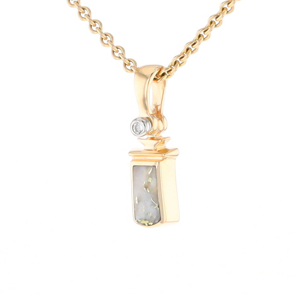 Gold Quartz Banner Shaped Pendant