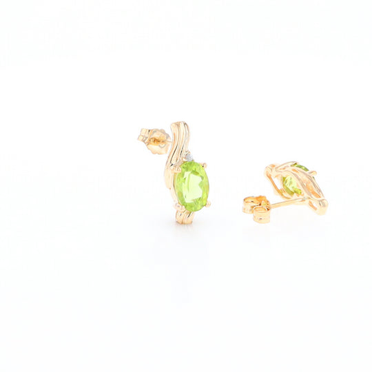 Peridot Ribbon Stud Earrings