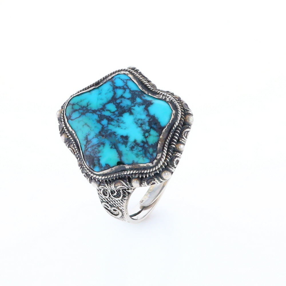 Adjustable Star Shaped Turquoise Ring