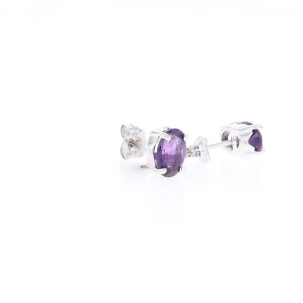Oval Amethyst Stud Earrings