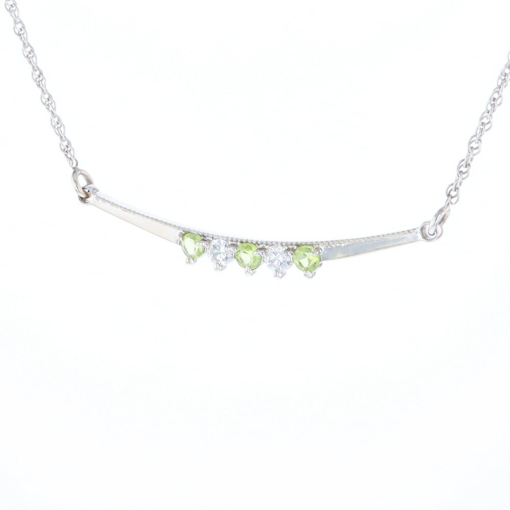 Peridot & Diamond Mother's Necklace