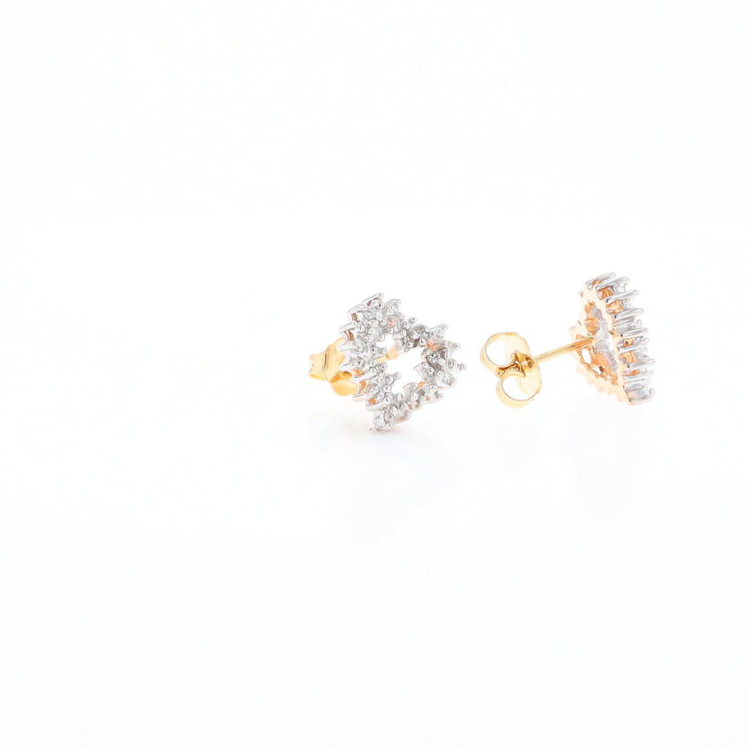 Diamond Heart Stud Earrings