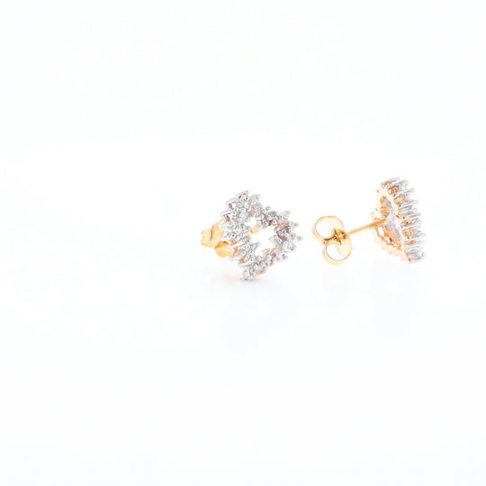 Diamond Heart Stud Earrings