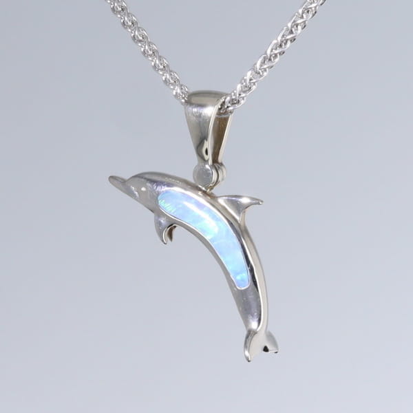 Opal Pendant Inlaid Sea Life Dolphin
