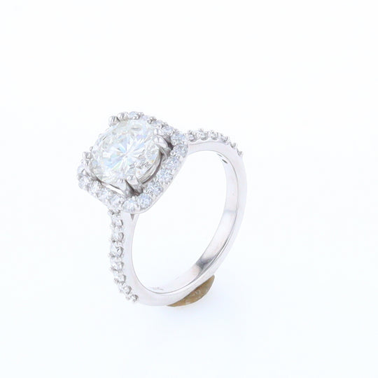 Diamond Engagement Ring with Square Halo