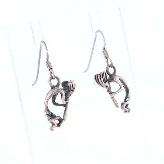 Silver Kokopelli Dangle Earrings