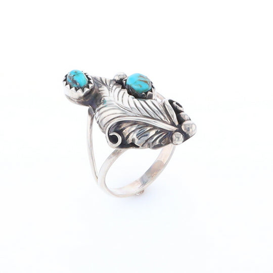 Native Turquoise Feather Ring