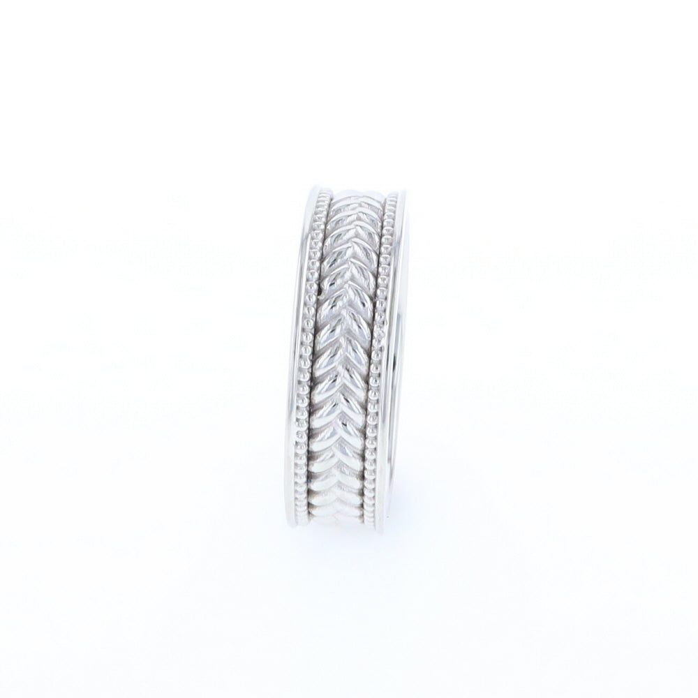 Braided White Gold Men's Ring