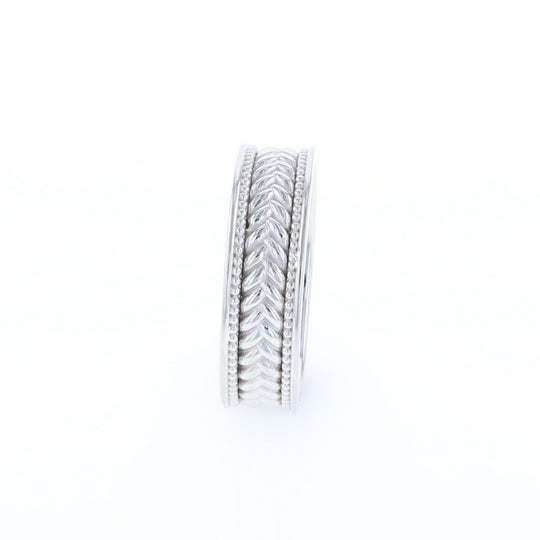 Braided White Gold Men's Ring