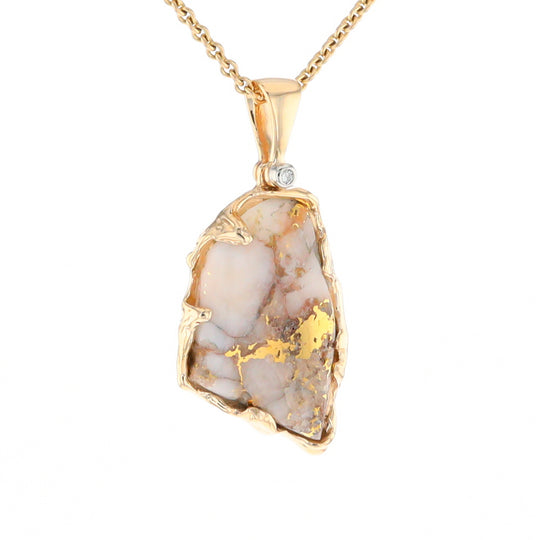 Gold Quartz Freeform Pendant (G2)