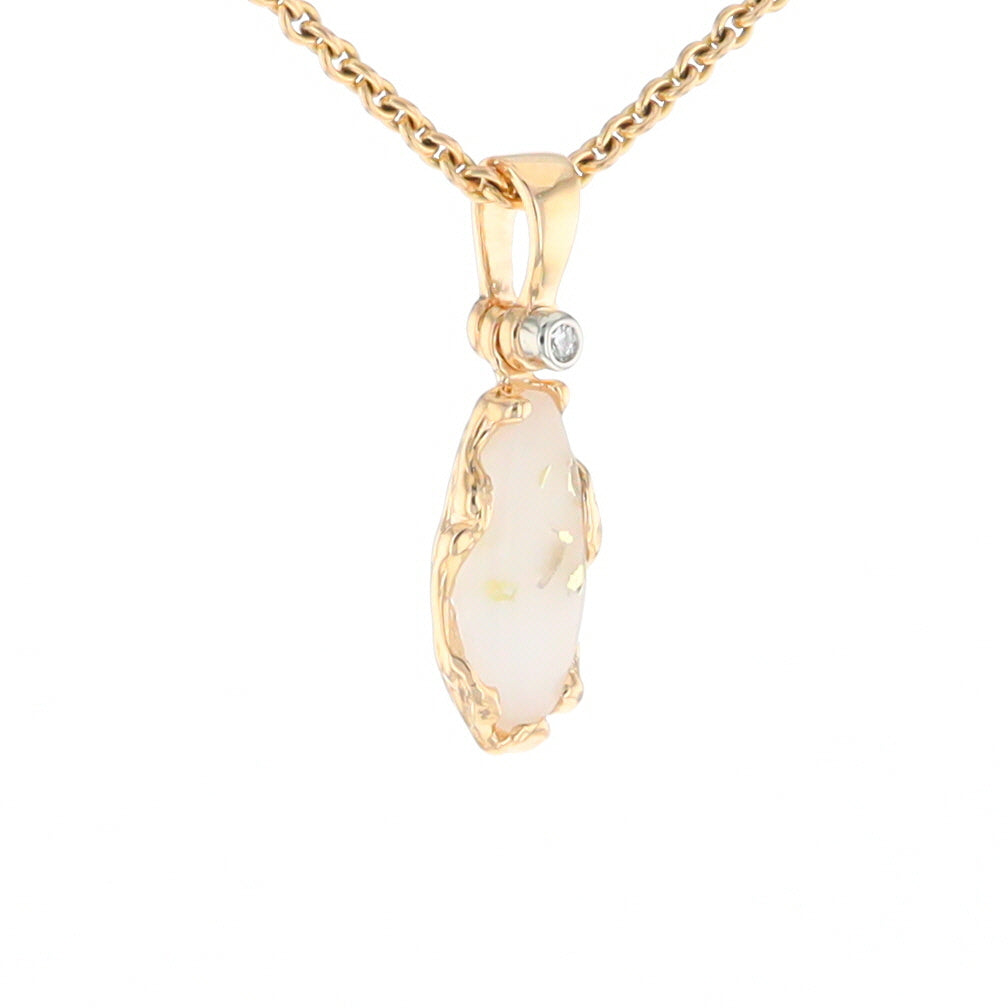 Gold Quartz Freeform Pendant (G2)