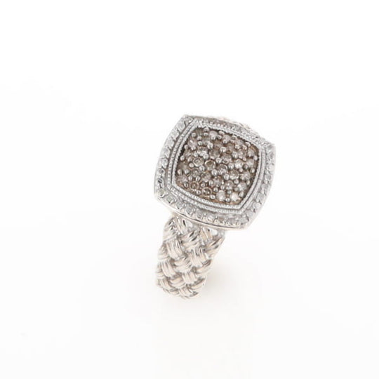 Champaign Diamond Square Braided Cluster Band